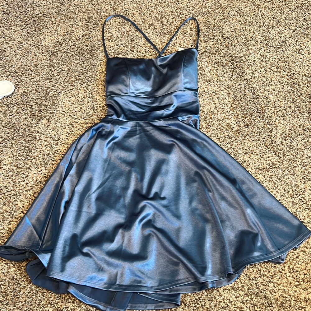 Windsor Blue Satin Mini Dress